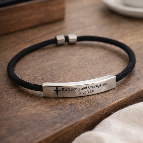 🙏Addressable spiritual bracelet for women are men Be strong and courageous - Picture 2 of 5